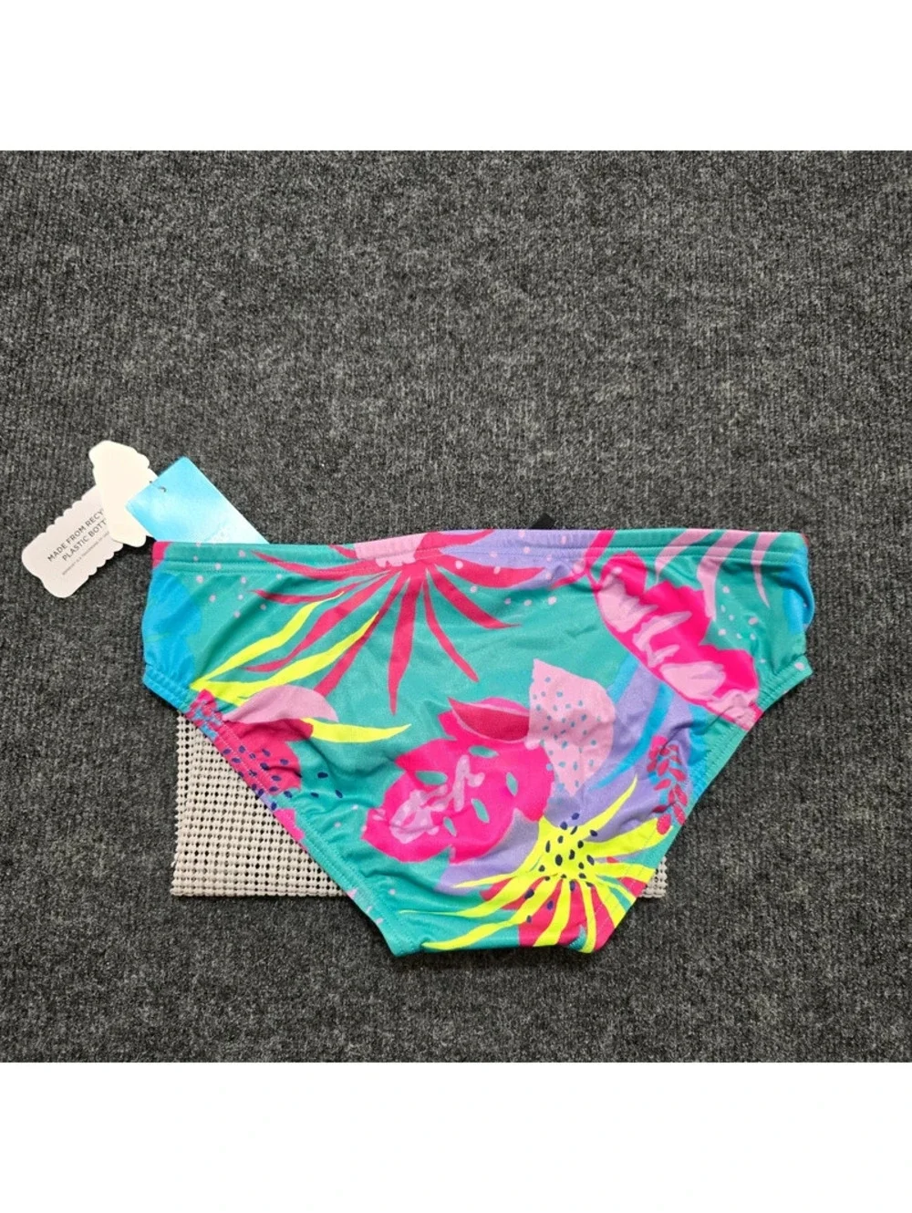 NWT Speedo Vibe Eco Endurance Swim Brief 34 Floating Floral Tropical Neon Mens